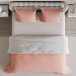 Parure de lit 4 pi�ces - 140x200 cm - housse de couette, drap housse et 2 taies d'oreiller - microfibre ...