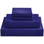 Parure de lit 4 pices en microfibre ultra douce, bleu roi, pour htel de luxe