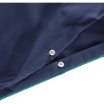 Parure de lit basique 140x200 bleu marine avec passepoil turquoise