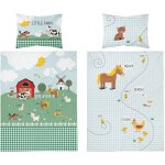 Parure de lit b�b� 100x135 tracteur ferme coton