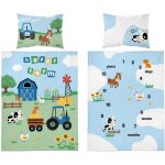 Parure de lit bébé 100x135 tracteur ferme coton Parure de lit bébé 100x135 tracteur ferme coton