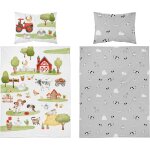 Parure de lit b�b� 90x120 tracteur ferme coton