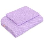 Parure de lit b�b� avec garnissage, 2 pi�ces, 75 x 100 cm, motif pied - de - poule violet.