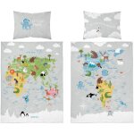 Parure de lit bébé safari world 90x120 coton Parure de lit bébé safari world 90x120 coton