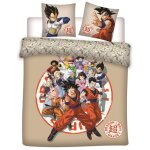 Parure de lit beige - dragon ball super - 240x220 cm