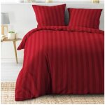 Promo linge - parure de lit - clo uni housse de couette 240 x 220 cm + taies d'oreiller - rouge