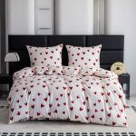 Parure de lit 220x200 en microfibre de coton ? douceur et r�sistance ? housse de couette + 2 taies d'oreiller ...