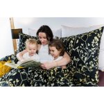 Parure de lit en coton 220x200 fleurs dor�es