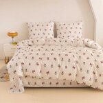 Parure de lit en coton 220x200 roses