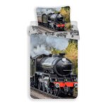Parure de lit en coton 'locomotive' - multicolore - 140 x 200 cm - livraison gratuite