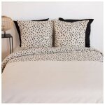 Parure de lit - ct dco - 220x240 cm - housse de couette rversible - 100% coton - beige lopard