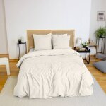 Sweeek - parure de lit espiga crme 2 places, rversible, bi - matire, 260 x 240 cm