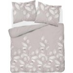 Parure de lit en flanelle 220x200 fleurs beige clair