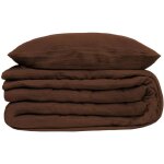 Atmosphera - parure de lit 3 pices flora gaze de coton marron 240x220cm crateur d'intrieur