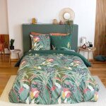 Parure de lit - housse de couette - 220x240 cm - 100% coton - imprim� fleuri - r�versible