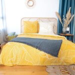 Parure de lit avec housse de couette 220x240 cm + 2 taies d'oreiller 63x63cm parure de lit pour 2 personnes ...