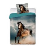 Parure de lit pour jeunes avec un cheval 160x200 Parure de lit pour jeunes avec un cheval 160x200