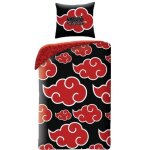 Parure de lit - naruto - akatsuki - microfibre - 1 housse de couette 140 x 200 cm + 1 taie d'oreiller ...