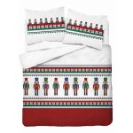 Parure de lit de nol 160x200 casse - noisette rouge 100% coton