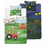 Parure de lit phosphorescente 160x200 tracteur agricole rouge