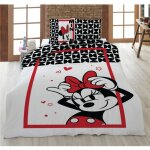 Parure de lit r�versible disney minnie met son noeud de papillon - 135 cm x 200 cm