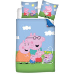Parure de lit r�versible peppa pig - maman pig - papa pig - george pig - evie pig - 140 x 200 cm