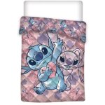 Parure de lit r�versible - stitch et angel avec un c?ur - 140x200 cm
