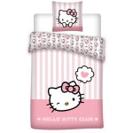 Parure de lit rose et blanc - hello kitty club - 135 x 200 cm