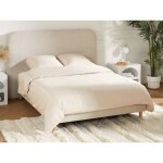 Parure de lit en satin 108 fils / cm� - housse de couette 240 x 260 cm + 2 taies d'oreiller 63 x 63 cm ...