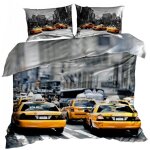 Parure de lit en satin de coton 3d 140x200cm taxi new york