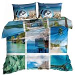 Parure de lit en satin de coton 3d 160x200cm maldives