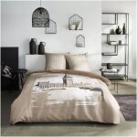 Parure de lit - today - java - 2 personnes - 240x220 cm - coton - imprim london - beige