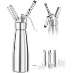 500ml siphon chantilly, syphon à crème en aluminium avec 3 douilles en acier inoxydable et 1 brosse de ... 500ml siphon chantilly, syphon à crème en aluminium avec 3 douilles en acier inoxydable et 1 brosse de ...
