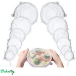 Paryou - couvercle silicone alimentaire, 12 paquets de couvercles extensible en silicone, flexible, rutilisab ...