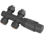 Kit de raccordement central avec thermostat pour radiateurs - 50mm - 5 niveaux réglables, 10 bar - vannes ... Kit de raccordement central avec thermostat pour radiateurs - 50mm - 5 niveaux réglables, 10 bar - vannes ...