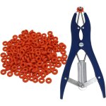 Pince  castration lastique en acier inoxydable pour btail, porc, mouton, ceinture 100 anneaux en caoutchouc ...