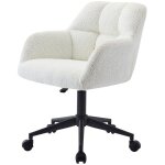 Pascal morabito - chaise de bureau - tissu bouclette - blanc et noir - hauteur r�glable - pega de