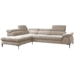 Pascal morabito - grand canapé d'angle gauche convertible en velours beige sepina de Pascal morabito - grand canapé d'angle gauche convertible en velours beige sepina de