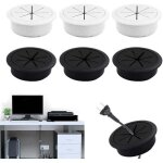 Passe cable bureau 6 pi�ces passe fil bureau 60 mm cache cable tv mural passe cable mural rond cache ...