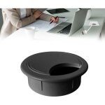 Passe - c�ble pour bureau en abs id�al pour tables, bureaux et maisons (noir, rond)