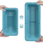 Passoire bleue pour �vier - lave les l�gumes et les fruits, �goutte les p�tes et les l�gumineuses cuites ...