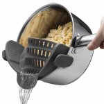 Passoire  casseroles et  ptes gadget de cuisine - passoire  clipser en silicone rglable pour casseroles, ...