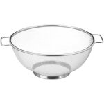 Passoire en inox 26 cm ustensile cuisine pates goutter salate poigne et socle anneau, argent