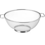 Passoire en inox 26 cm ustensile cuisine pates goutter salate poigne et socle anneau, argent - relaxdays ...