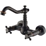 Pastorale europenne lavabo en laiton noir bronze into mur robinet noir antique tenture robinet de baignoire ...