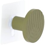 Patere en bambou / bois grave d 5cm sur sticker - vert olive - tendance