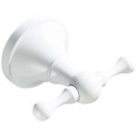 Pat�re en laiton, pat�re porte - serviettes, fixation murale, double crochet (blanc)