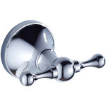 Pat�re en laiton, pat�re porte - serviettes, fixation murale, double crochet (chrom�)