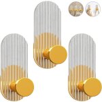 Patere murale - lot de 3 crochet porte manteau d�coratives dor�es pour vestes, �charpes, sacs, sacs � ...