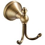 Pat�res murales doubles en laiton antique pour suspendre les serviettes